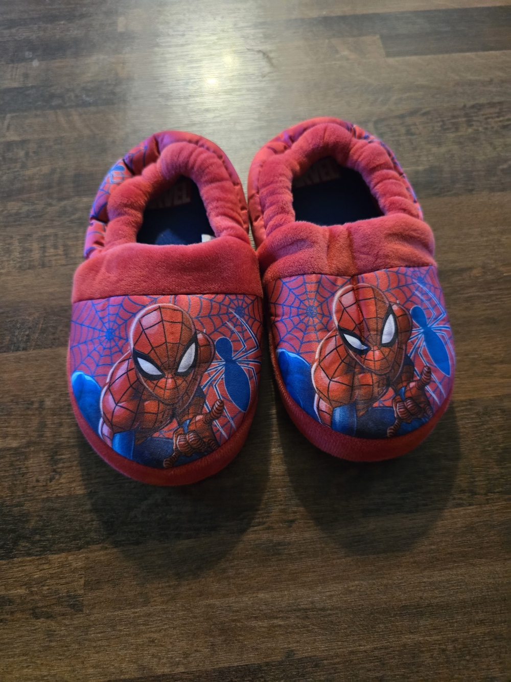 Marvel Red and Blue Plush Kids Slippers